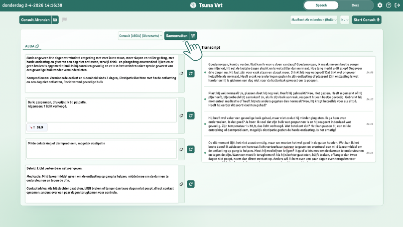 Stap 3 samenvatten in Tsuna Vet
